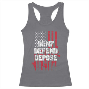 Deny Defend Depose Racerback Tank Top Guns American Flag TS10 Charcoal Print Your Wear