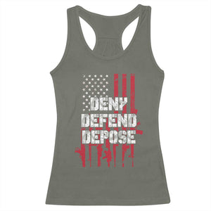 Deny Defend Depose Racerback Tank Top Guns American Flag TS10 Military Green Print Your Wear
