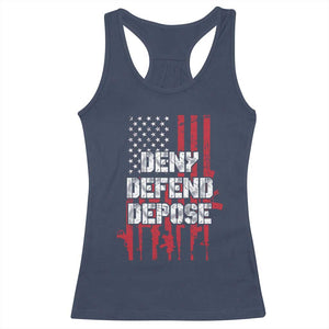 Deny Defend Depose Racerback Tank Top Guns American Flag TS10 Navy Print Your Wear