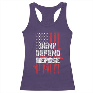 Deny Defend Depose Racerback Tank Top Guns American Flag TS10 Purple Print Your Wear
