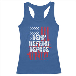 Deny Defend Depose Racerback Tank Top Guns American Flag TS10 Royal Blue Print Your Wear