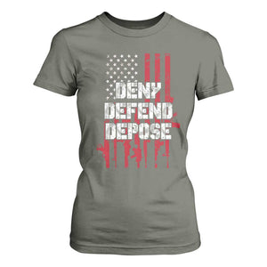 Deny Defend Depose T Shirt For Women Guns American Flag TS10 Military Green Print Your Wear