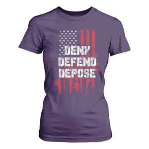 Deny Defend Depose T Shirt For Women Guns American Flag TS10 Purple Print Your Wear