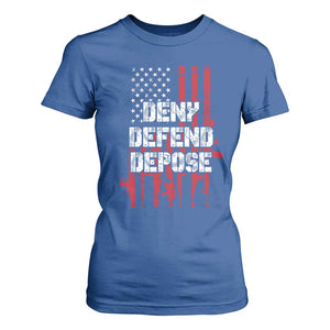 Deny Defend Depose T Shirt For Women Guns American Flag TS10 Royal Blue Print Your Wear