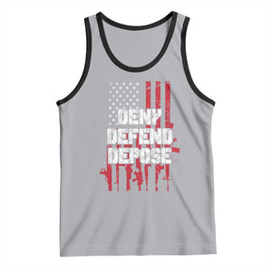 Deny Defend Depose Tank Top Guns American Flag TS10 Athletic Heather Black Print Your Wear