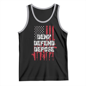 Deny Defend Depose Tank Top Guns American Flag TS10 Black Athletic Heather Print Your Wear