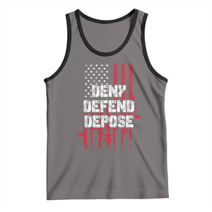 Deny Defend Depose Tank Top Guns American Flag TS10 Deep Heather Black Print Your Wear