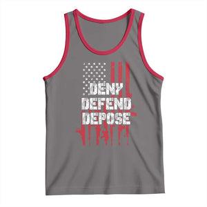 Deny Defend Depose Tank Top Guns American Flag TS10 Deep Heather Red Print Your Wear