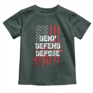 Deny Defend Depose Toddler T Shirt Guns American Flag TS10 Dark Forest Green Print Your Wear