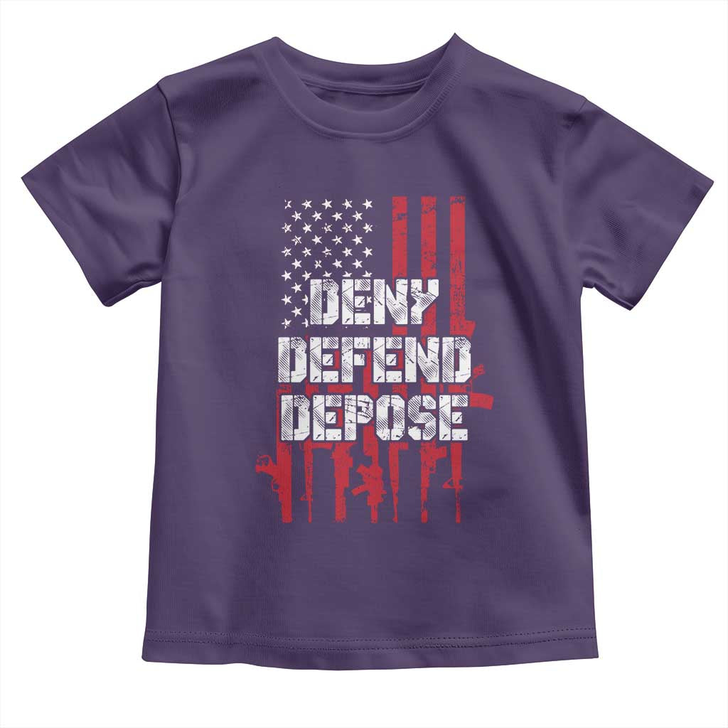 Deny Defend Depose Toddler T Shirt Guns American Flag TS10 Purple Print Your Wear