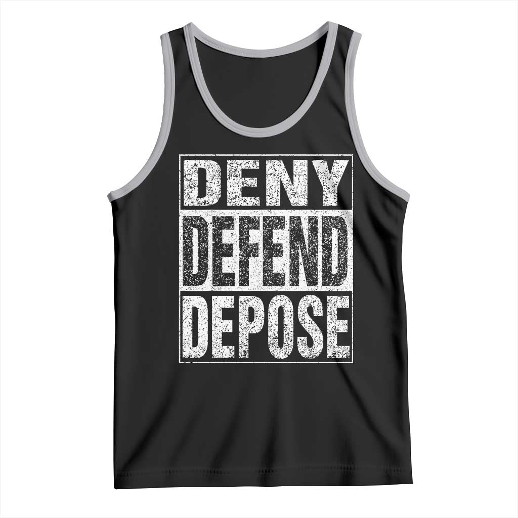 Deny Defend Depose Tank Top Healthcare TS10 Black Athletic Heather Print Your Wear