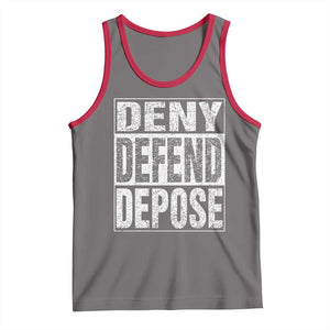 Deny Defend Depose Tank Top Healthcare TS10 Deep Heather Red Print Your Wear