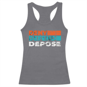 Deny Defend Depose Racerback Tank Top Vintage Retro TS10 Charcoal Print Your Wear