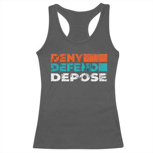 Deny Defend Depose Racerback Tank Top Vintage Retro TS10 Dark Heather Print Your Wear