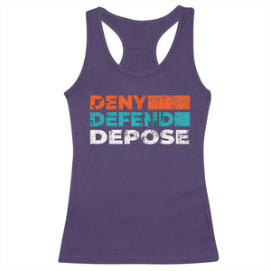 Deny Defend Depose Racerback Tank Top Vintage Retro TS10 Purple Print Your Wear