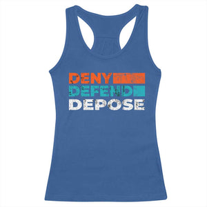 Deny Defend Depose Racerback Tank Top Vintage Retro TS10 Royal Blue Print Your Wear