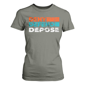Deny Defend Depose T Shirt For Women Vintage Retro TS10 Military Green Print Your Wear