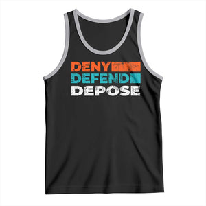 Deny Defend Depose Tank Top Vintage Retro TS10 Black Athletic Heather Print Your Wear