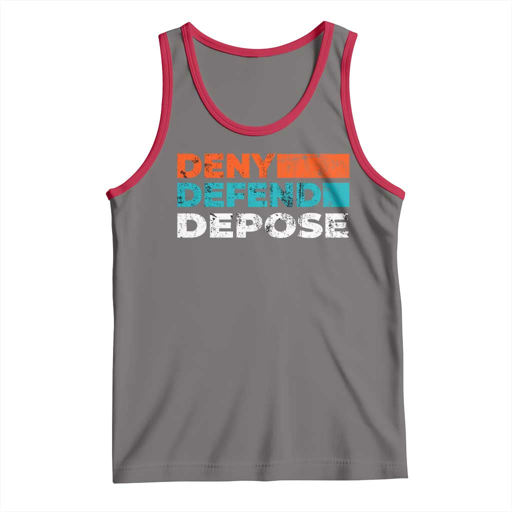 Deny Defend Depose Tank Top Vintage Retro TS10 Deep Heather Red Print Your Wear