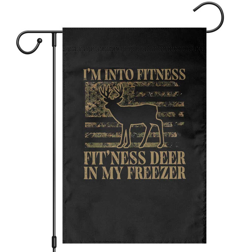 Deer Hunting Garden Flag Im Into Fitness Fit Ness Deer Freezer Camo American Flag TS10 Black Print Your Wear