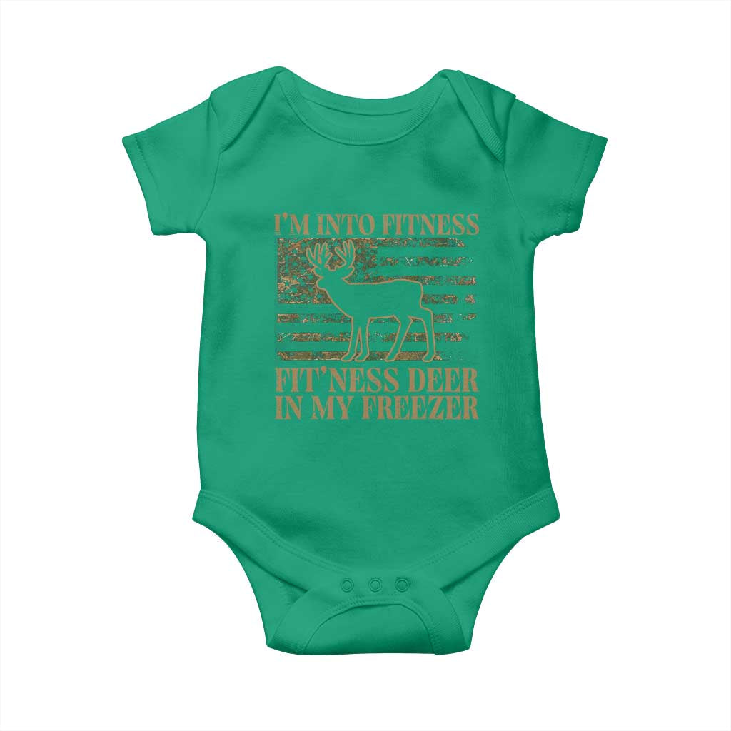Deer Hunting Baby Onesie Im Into Fitness Fit Ness Deer Freezer Camo American Flag TS10 Irish Green Print Your Wear