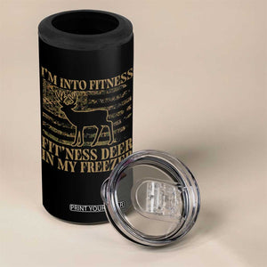 Deer Hunting 4 in 1 Can Cooler Tumbler Im Into Fitness Fit Ness Deer Freezer Camo American Flag TS10 Print Your Wear