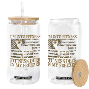Deer Hunting Glass Can Im Into Fitness Fit Ness Deer Freezer Camo American Flag TS10 Print Your Wear