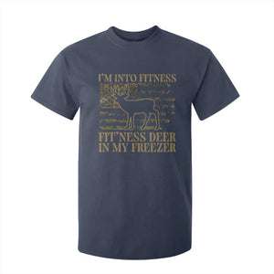 Deer Hunting T Shirt For Kid Im Into Fitness Fit Ness Deer Freezer Camo American Flag TS10 Navy Print Your Wear
