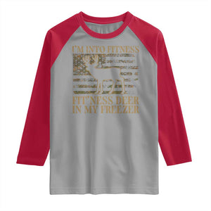 Deer Hunting Raglan Shirt Im Into Fitness Fit Ness Deer Freezer Camo American Flag TS10 Sport Gray Red Print Your Wear