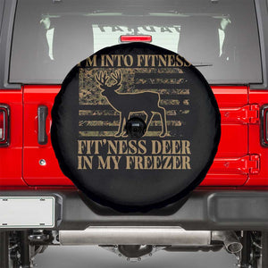 Deer Hunting Spare Tire Cover Im Into Fitness Fit Ness Deer Freezer Camo American Flag TS10 Black Print Your Wear