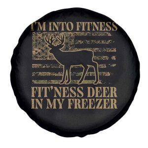 Deer Hunting Spare Tire Cover Im Into Fitness Fit Ness Deer Freezer Camo American Flag TS10 Print Your Wear