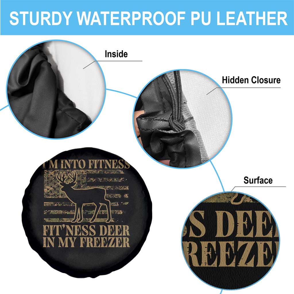 Deer Hunting Spare Tire Cover Im Into Fitness Fit Ness Deer Freezer Camo American Flag TS10 Print Your Wear