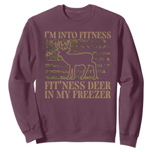 Deer Hunting Sweatshirt Im Into Fitness Fit Ness Deer Freezer Camo American Flag TS10 Maroon Print Your Wear