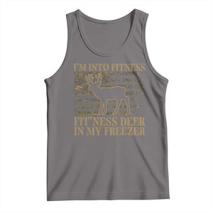 Deer Hunting Tank Top Im Into Fitness Fit Ness Deer Freezer Camo American Flag TS10 Deep Heather Print Your Wear