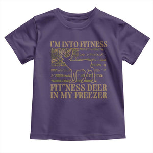 Deer Hunting Toddler T Shirt Im Into Fitness Fit Ness Deer Freezer Camo American Flag - Print Your Wear