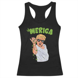Trump Bae Smoking Weed Cannabis Racerback Tank Top Merica Funny Marijuana Bud Stoner 420 Gift TS10 Black Print Your Wear