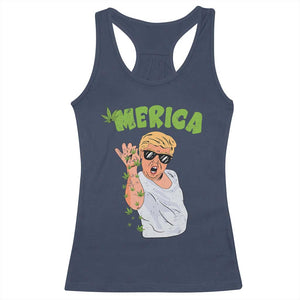 Trump Bae Smoking Weed Cannabis Racerback Tank Top Merica Funny Marijuana Bud Stoner 420 Gift TS10 Navy Print Your Wear