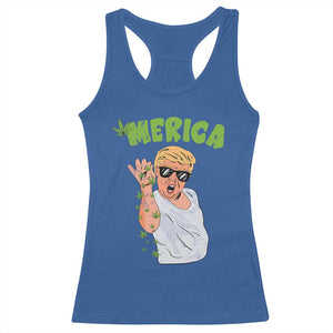 Trump Bae Smoking Weed Cannabis Racerback Tank Top Merica Funny Marijuana Bud Stoner 420 Gift TS10 Royal Blue Print Your Wear