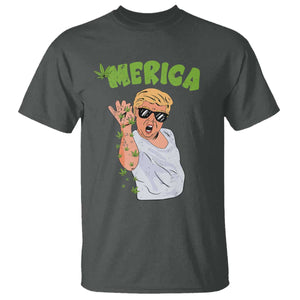 Trump Bae Smoking Weed Cannabis T Shirt Merica Funny Marijuana Bud Stoner 420 Gift TS10 Dark Heather Print Your Wear