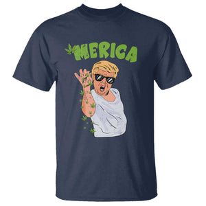 Trump Bae Smoking Weed Cannabis T Shirt Merica Funny Marijuana Bud Stoner 420 Gift TS10 Navy Print Your Wear