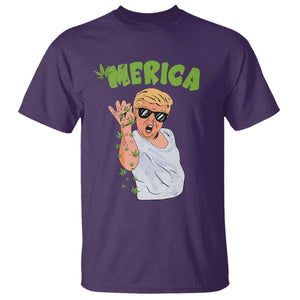 Trump Bae Smoking Weed Cannabis T Shirt Merica Funny Marijuana Bud Stoner 420 Gift TS10 Purple Print Your Wear