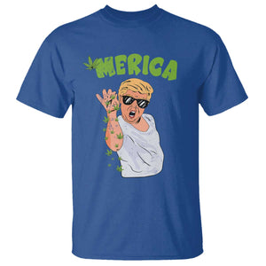 Trump Bae Smoking Weed Cannabis T Shirt Merica Funny Marijuana Bud Stoner 420 Gift TS10 Royal Blue Print Your Wear