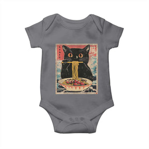Japanese Ramen Baby Onesie Funny Graphic Tees Foodies Kawaii Cat Anime Gifts TS10 Charcoal Print Your Wear