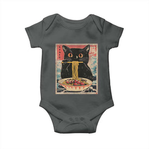 Japanese Ramen Baby Onesie Funny Graphic Tees Foodies Kawaii Cat Anime Gifts TS10 Dark Heather Print Your Wear