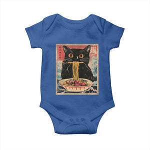 Japanese Ramen Baby Onesie Funny Graphic Tees Foodies Kawaii Cat Anime Gifts TS10 Royal Blue Print Your Wear