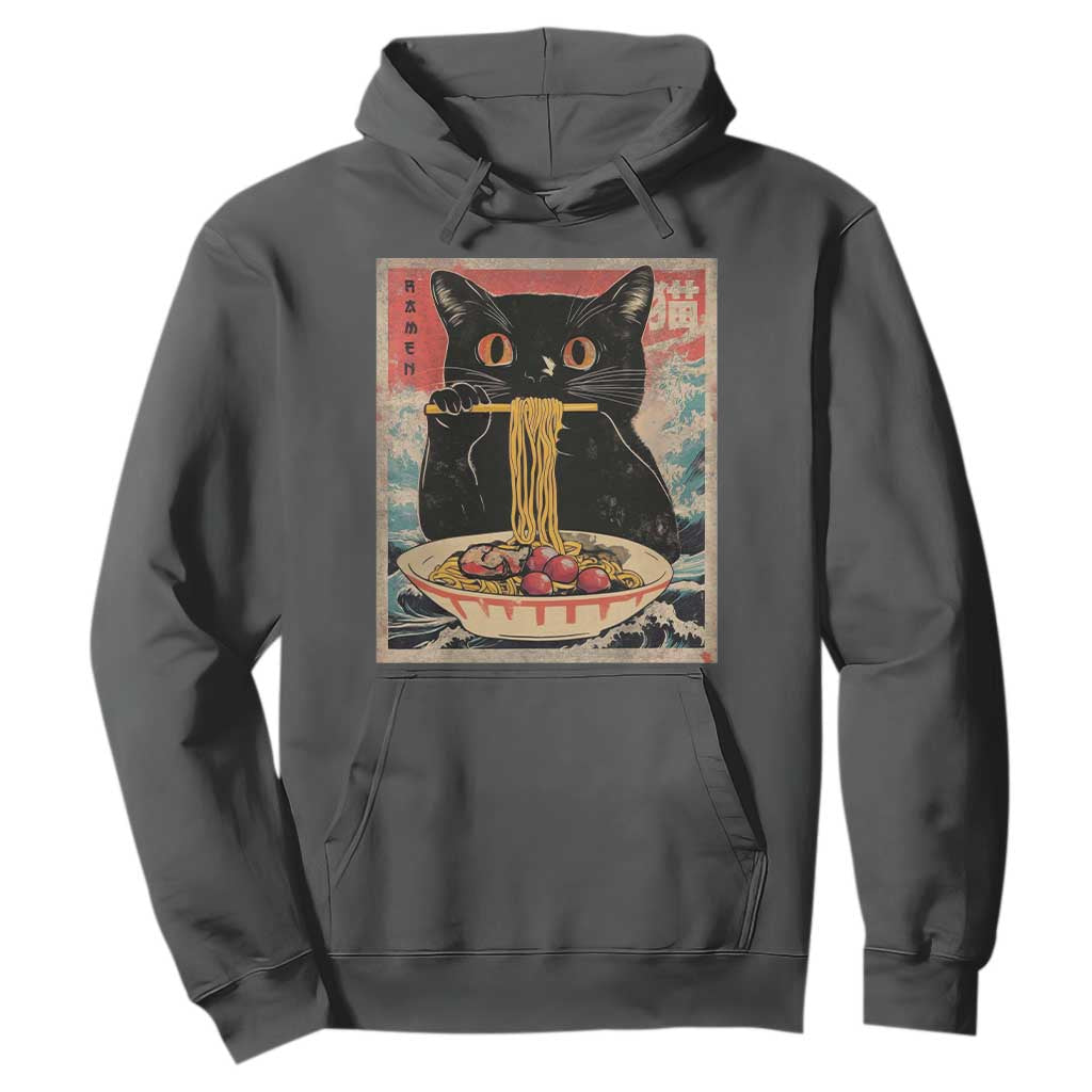 Japanese Ramen Hoodie Funny Graphic Tees Foodies Kawaii Cat Anime Gifts TS10 Dark Heather Print Your Wear