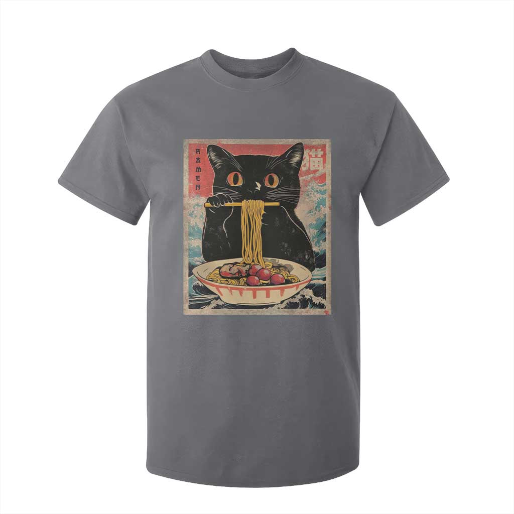 Japanese Ramen T Shirt For Kid Funny Graphic Tees Foodies Kawaii Cat Anime Gifts TS10 Charcoal Print Your Wear