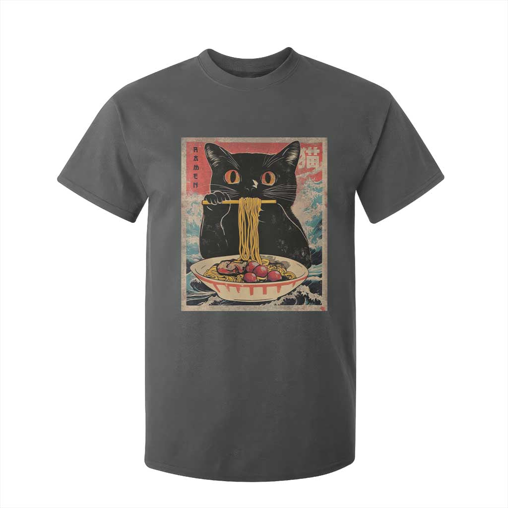Japanese Ramen T Shirt For Kid Funny Graphic Tees Foodies Kawaii Cat Anime Gifts TS10 Dark Heather Print Your Wear
