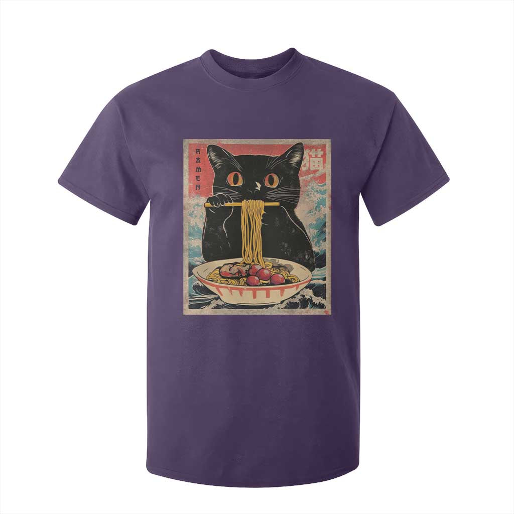 Japanese Ramen T Shirt For Kid Funny Graphic Tees Foodies Kawaii Cat Anime Gifts TS10 Purple Print Your Wear