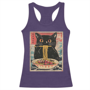 Japanese Ramen Racerback Tank Top Funny Graphic Tees Foodies Kawaii Cat Anime Gifts TS10 Purple Print Your Wear